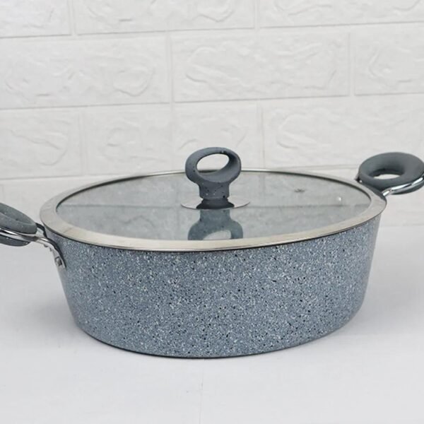 28cm Non-stick Marble Coated Wok Grey color - Image 6