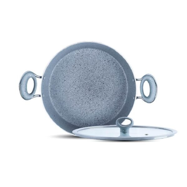 28cm Non-stick Marble Coated Wok Grey color - Image 4