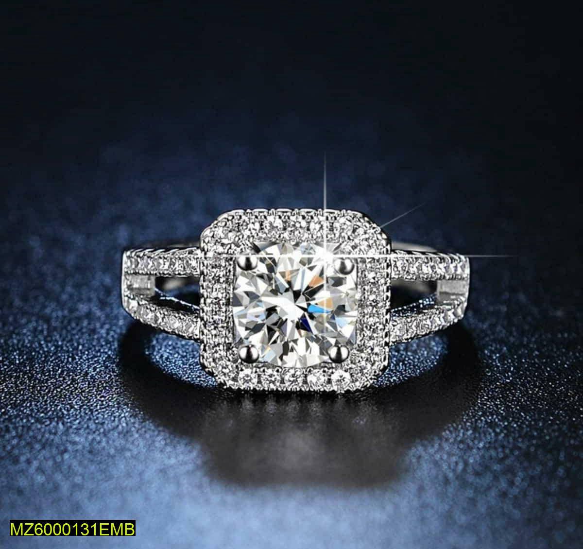 2 Square American Diamond Ring - Image 2