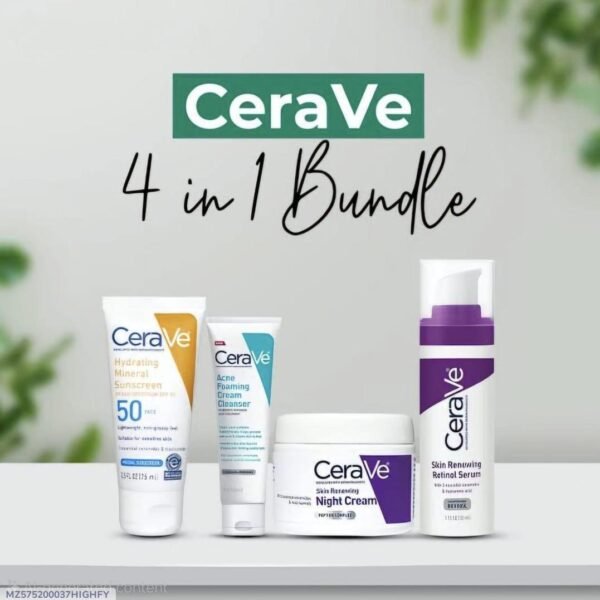 4 in 1 Ultimate Skin care, Night cream, Facial cleanser, Sunscreen, Serum,
