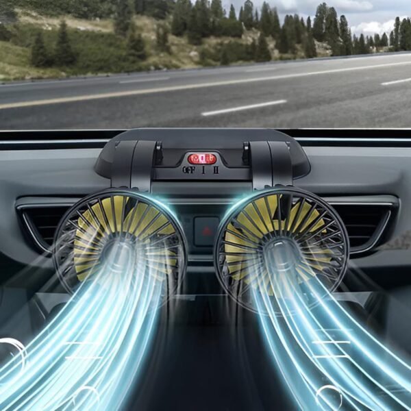 Car Dashboard Cooling Daul Rotate Fans - Image 4
