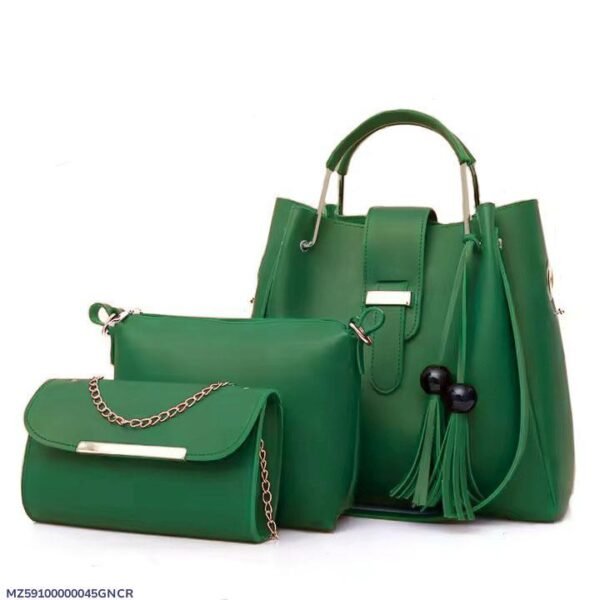 3 in 1 Woman Leather Handbag Blue - Image 6