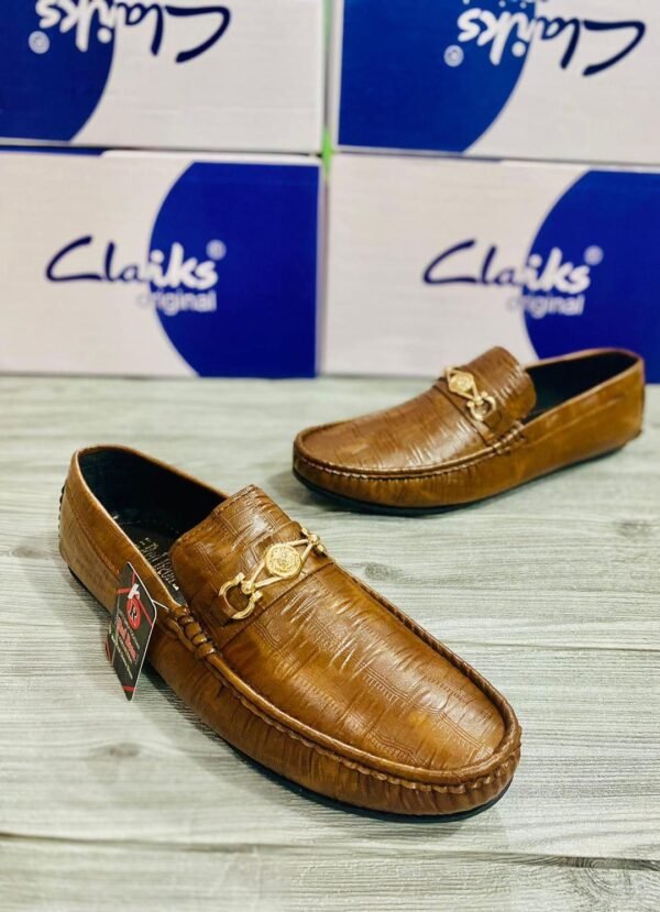 Man's Formal Brown Rexine Loafers - Image 3