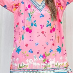 Stylish printed v neck shirt and plain trouser