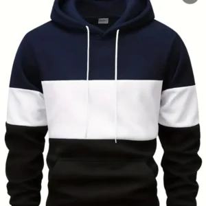 Polyester fleece plain hoodie colour navy blue