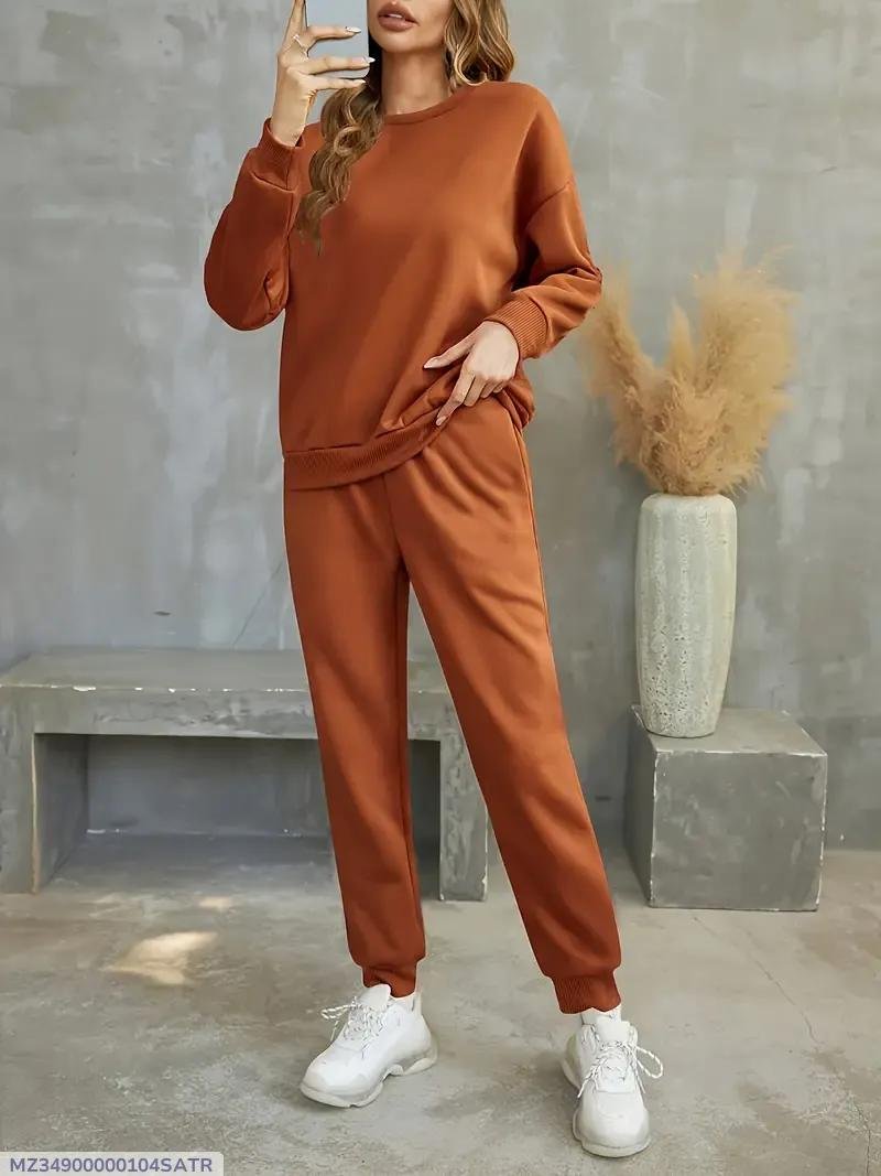3 2 PCs women fleece shinning Track suit - Image 3