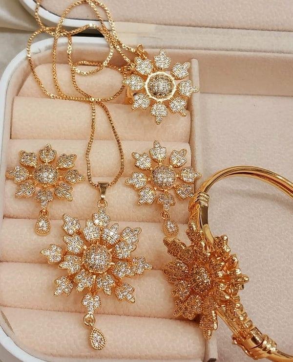 4 Gold plated artificial jewellery set 4 Pcs - Image 4