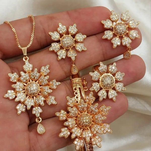 3 Gold plated artificial jewellery set 4 Pcs - Image 3